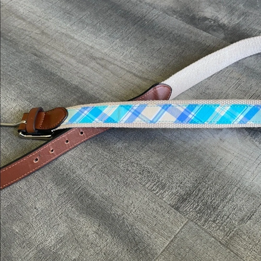 Men’s Preppy Blue Plaid Belt size 30-32